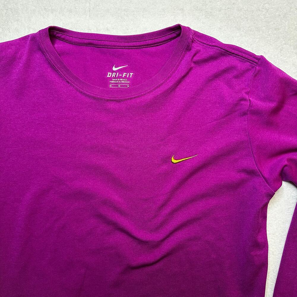 Nike Dri-FIT Women’s Long Sleeve Athletic Top Purple Medium Running Training - Picture 7 of 7
